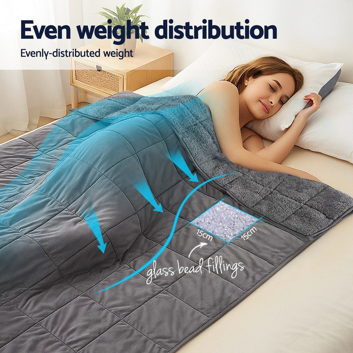 Giselle Bedding Weighted Blanket Fleece Sherpa Heavy Blanket 4.5KG