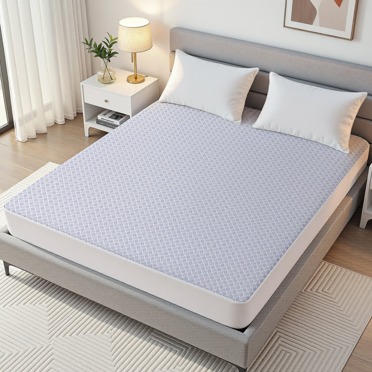 Giselle Cooling Mattress Protector Waterproof Deep Pocket Fitted Cover Queen