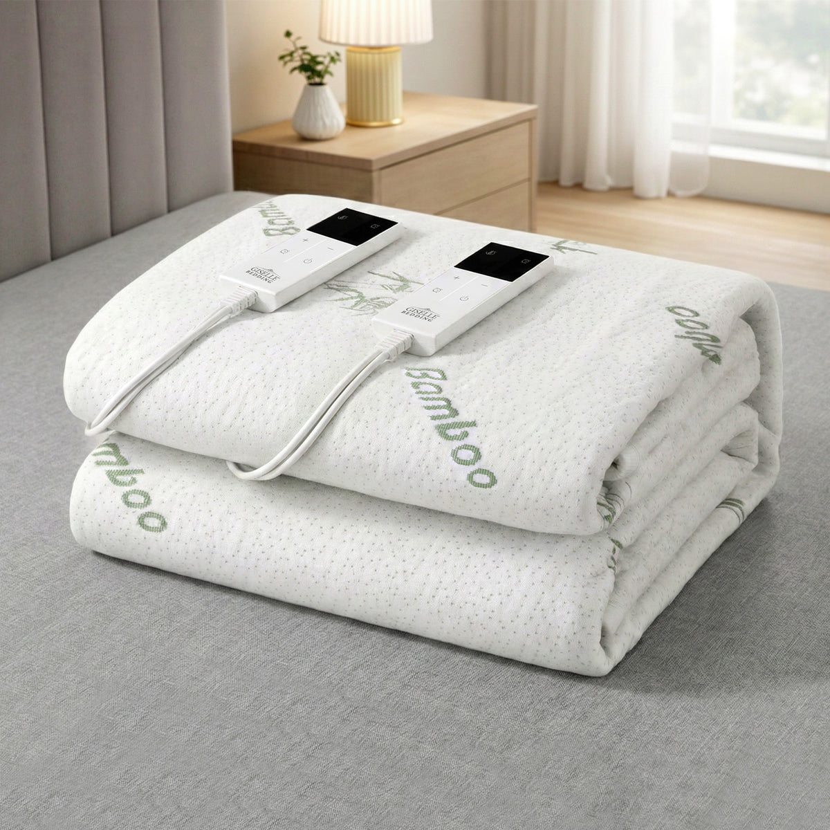 Giselle Electric Blanket Bamboo Fabric King Fitted Heated Pad Underlay Washable Winter