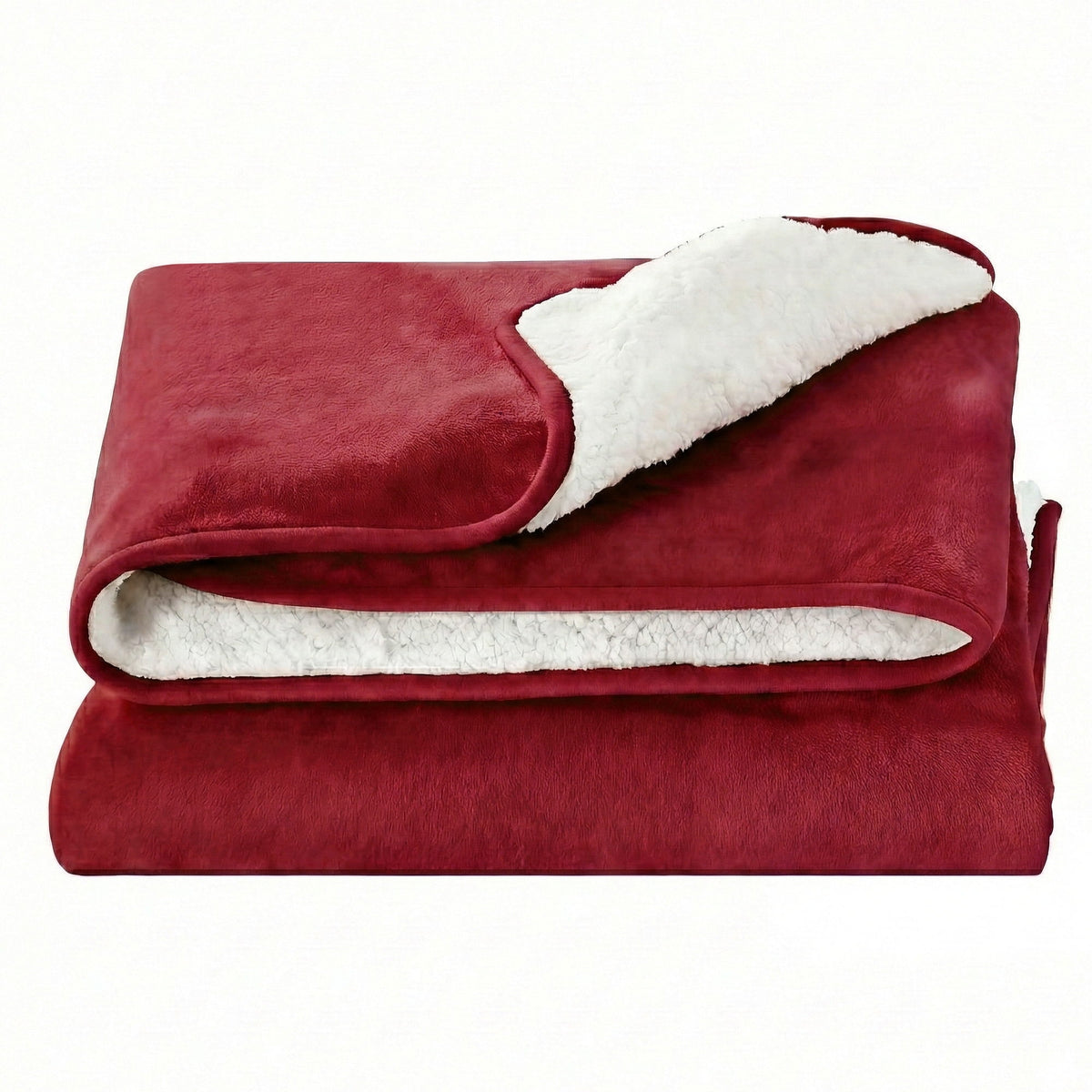 Giselle Electric Throw Rug Double Size 200x180cm Fleece Flannel Heated Blanket Burgundy