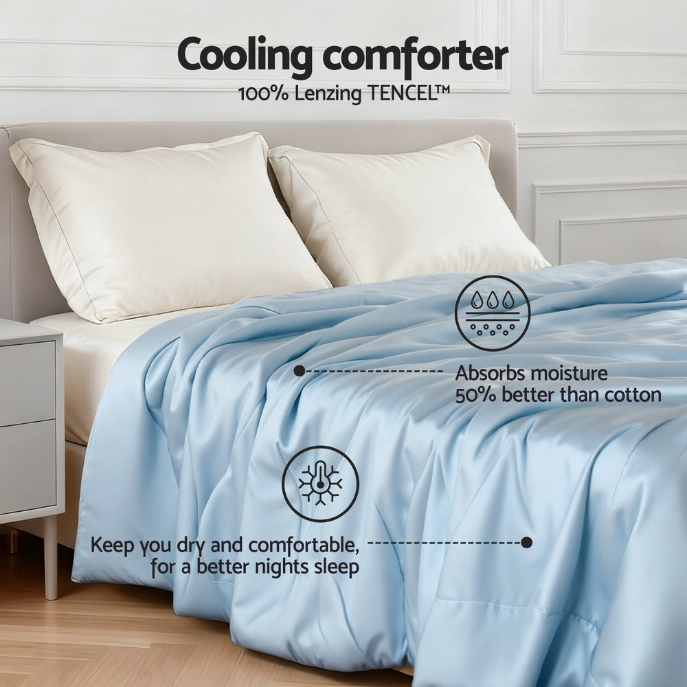 Giselle Tencel Quilt 200GSM Summer Quilts Comforter Doona Light Weight Soft Throw Blanket Super King