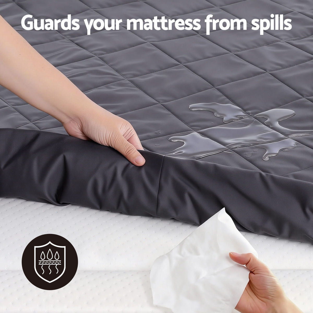 Giselle Water-Resistant Mattress Protector Microfiber 360° Fit King Single