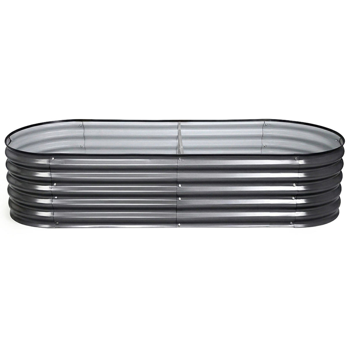 Green Fingers 4 Pcs Raised Garden Bed Kit Oval Galvanized Steel Planter Boxes 160x80x42cm, Heavy Duty Metal Elevated Garden Bed for Vegetables Flowers Herbs, with Safety Edging, Gloves & Pegs Included