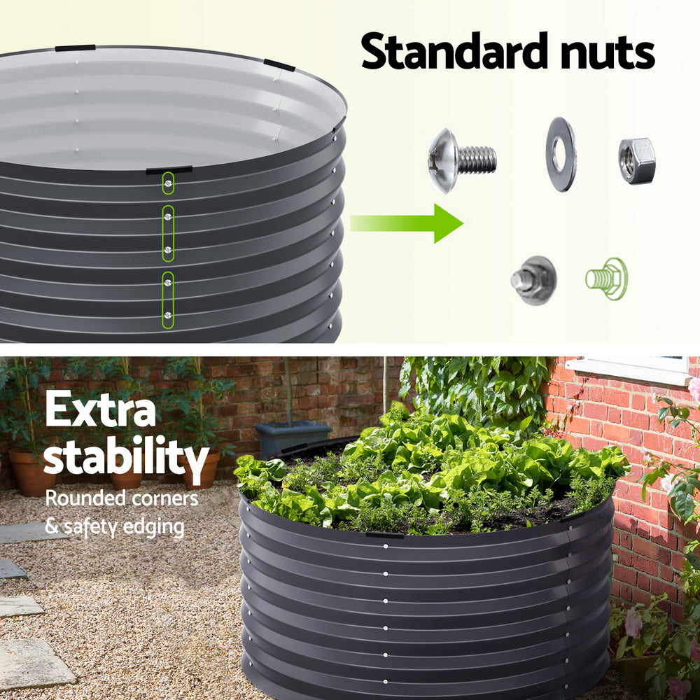 Green Fingers Garden Bed 90X45cm Planter Box Raised Container Galvanised Steel