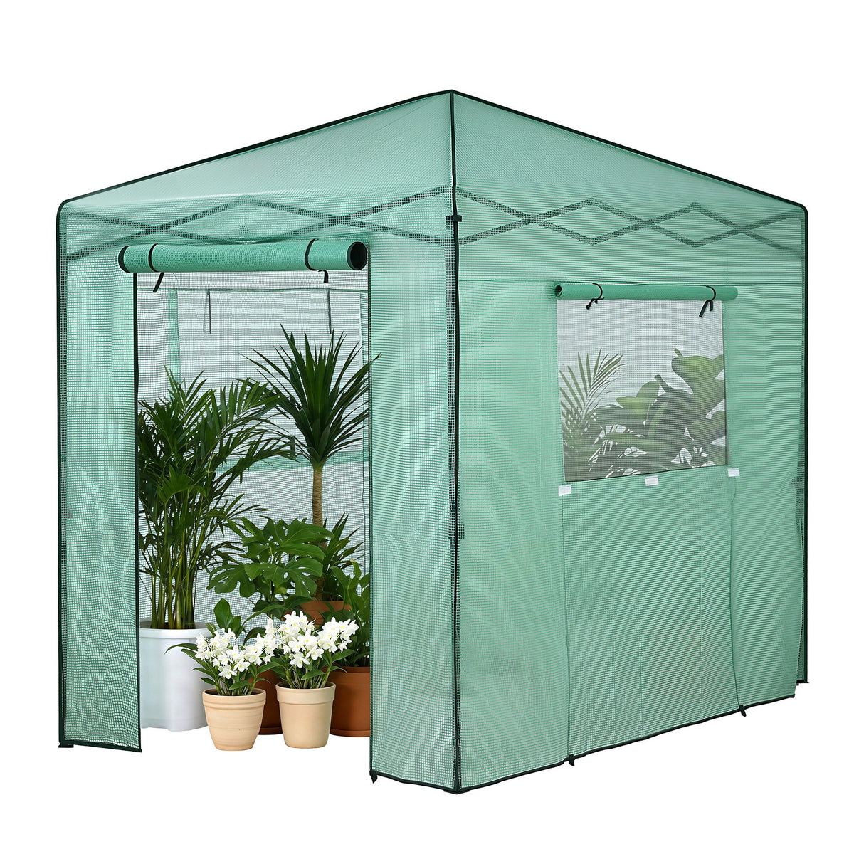 Green Fingers Greenhouse 180x240x240cm Steel Frame PE Cover Outdoor Shelter