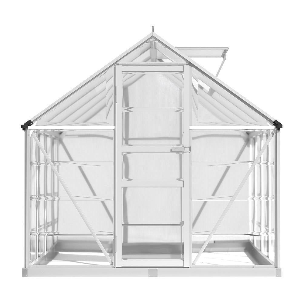 Green Fingers Greenhouse 2.48x1.89x2M Aluminium Polycarbonate Green House Garden Shed