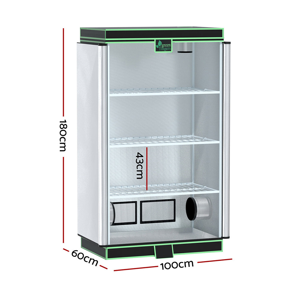 Green Fingers Grow Tent 100x60x180cm 4 Tiers Kits Hydroponics Indoor Grow System