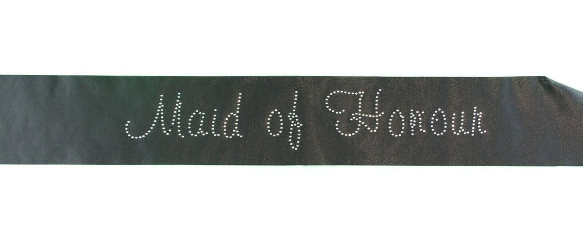 Hens Sash Diamante Diamond Crystal Sashes Bridal Party Black Pink Purple Blue