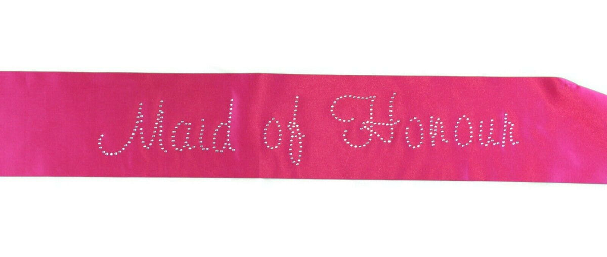 Hens Sash Diamante Diamond Crystal Sashes Bridal Party Black Pink Purple Blue