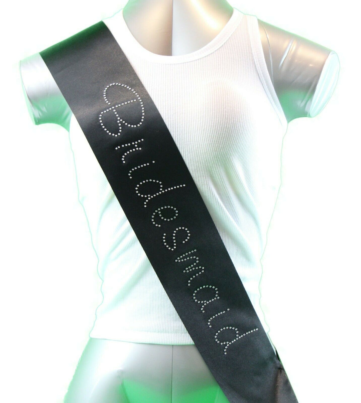 Hens Sash Diamante Diamond Crystal Sashes Bridal Party Black Pink Purple Blue