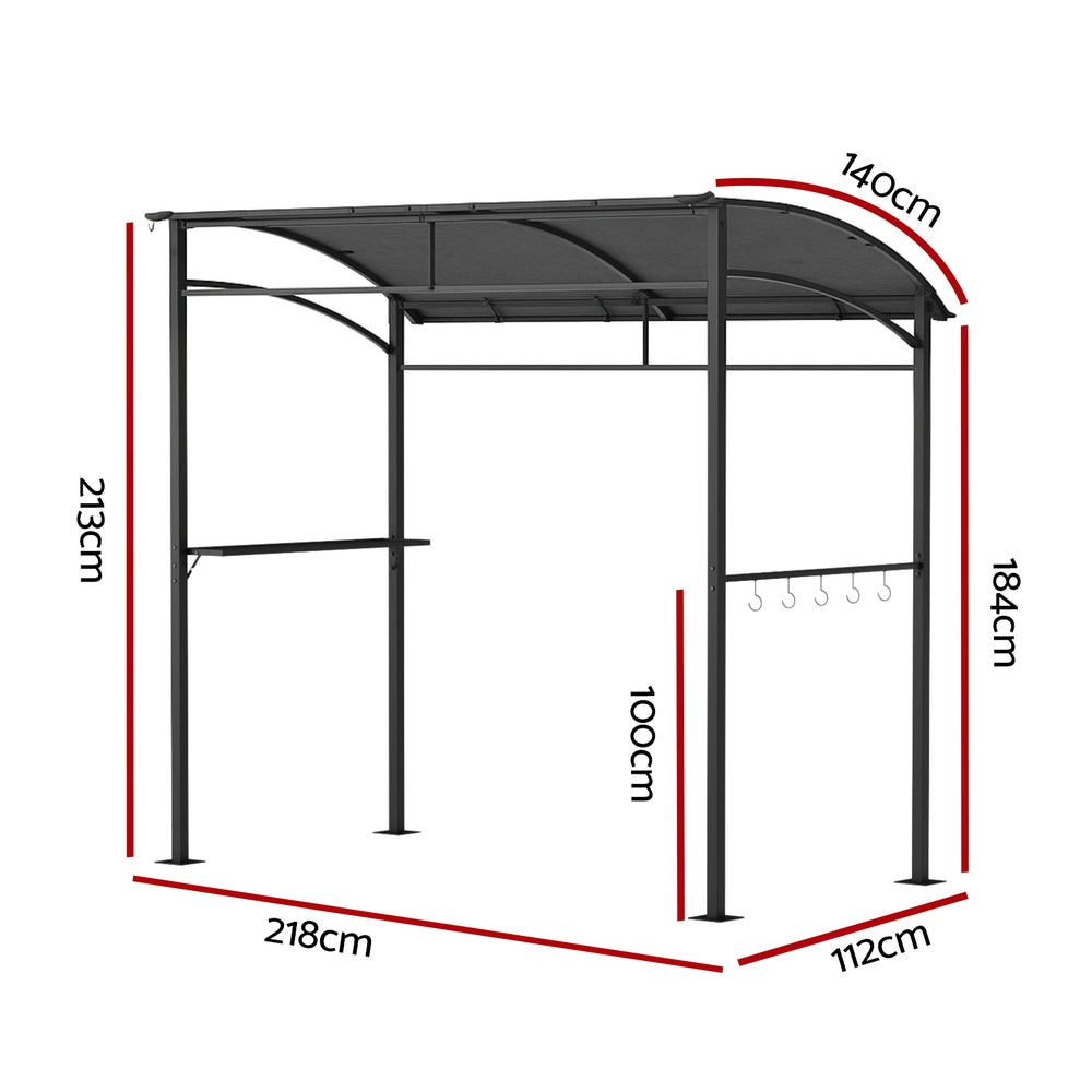 Instahut Gazebo Outdoor BBQ Grill Patio Garden Marquee Shade Shelter Shelf Hooks Grey