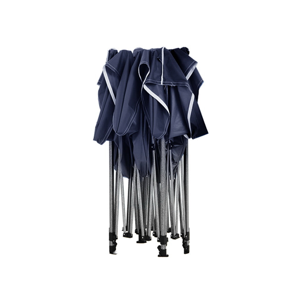 Instahut Gazebo Pop Up Marquee 3x3 Folding Tent Gazebos Camping 500D Oxford Navy