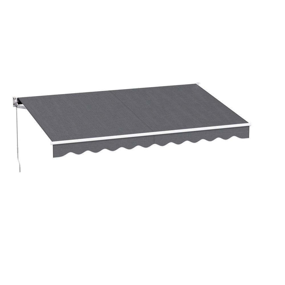 Instahut Retractable Folding Arm Awning Manual Sunshade 3.5M X 2.5M Grey