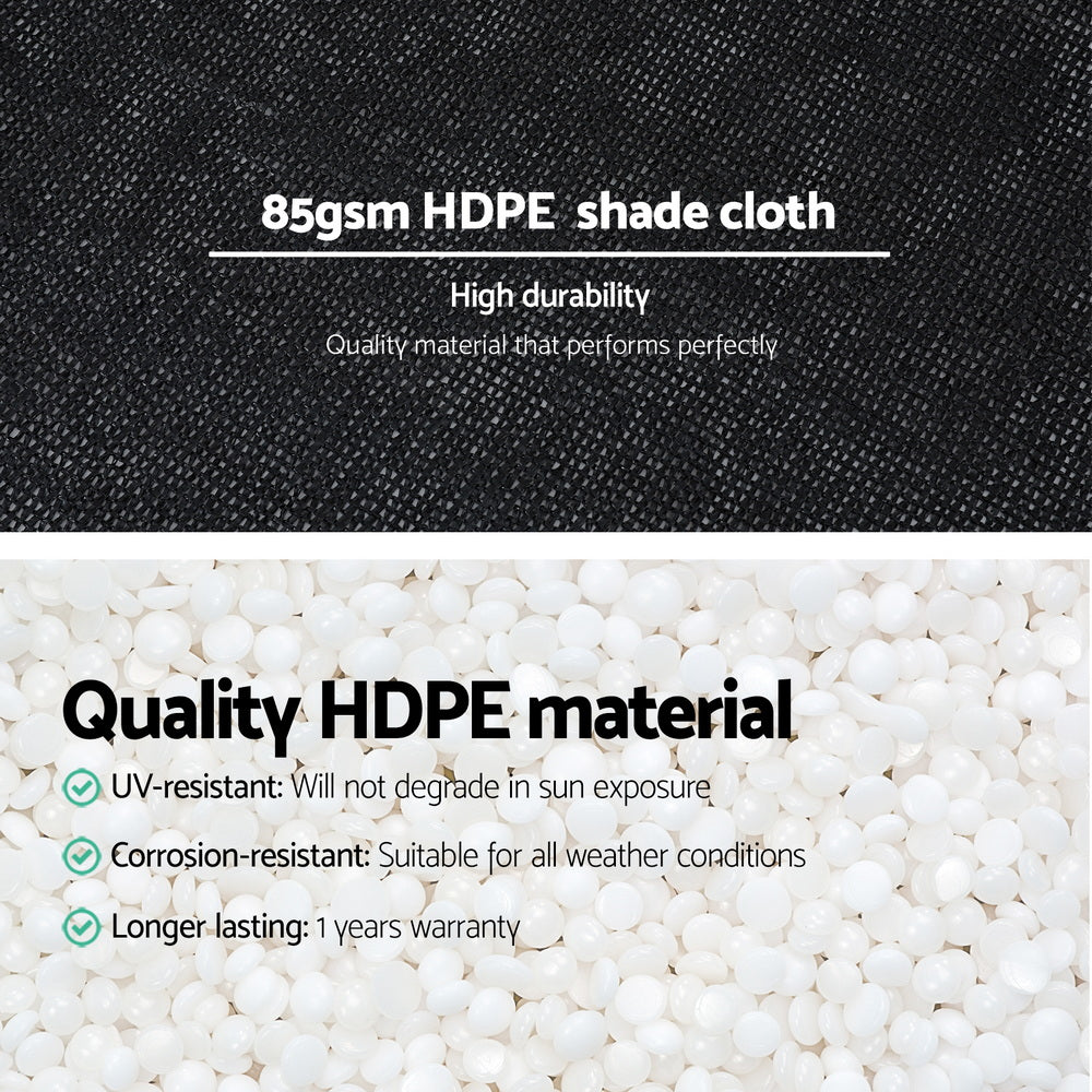 Instahut Shade Cloth Sun Shade Fabric Patio UV Resistant Black 10x2m