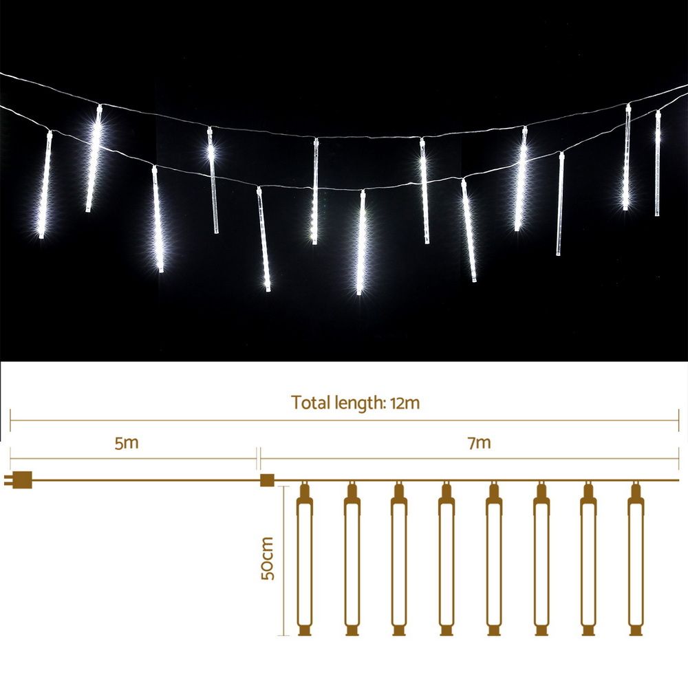 Jingle Jollys 7M Christmas Lights Shower Light 288 LED Icicle Falling Metor