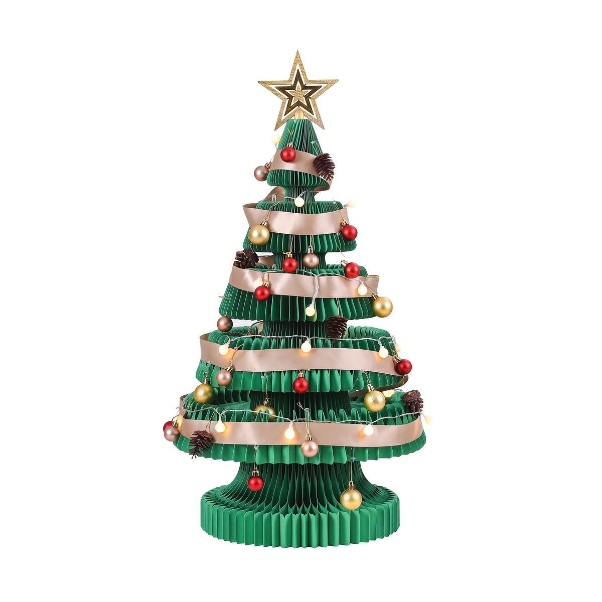 Jingle Jollys 87cm Foldable Christmas Tree With Lights Pop Up Xmas Tree Decorations