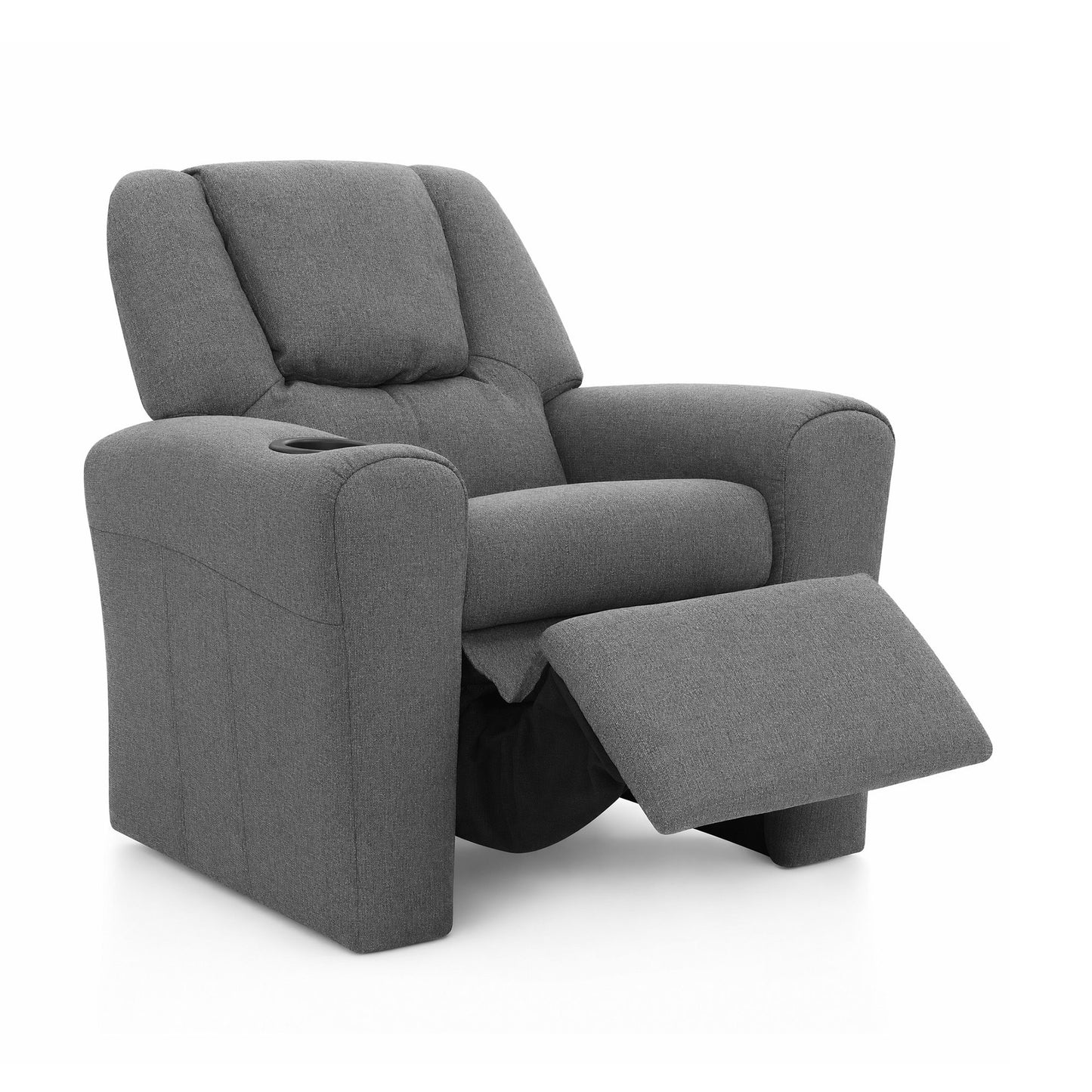 Keezi Kids Recliner Chair Grey Linen Soft Sofa Lounge Couch Children Armchair