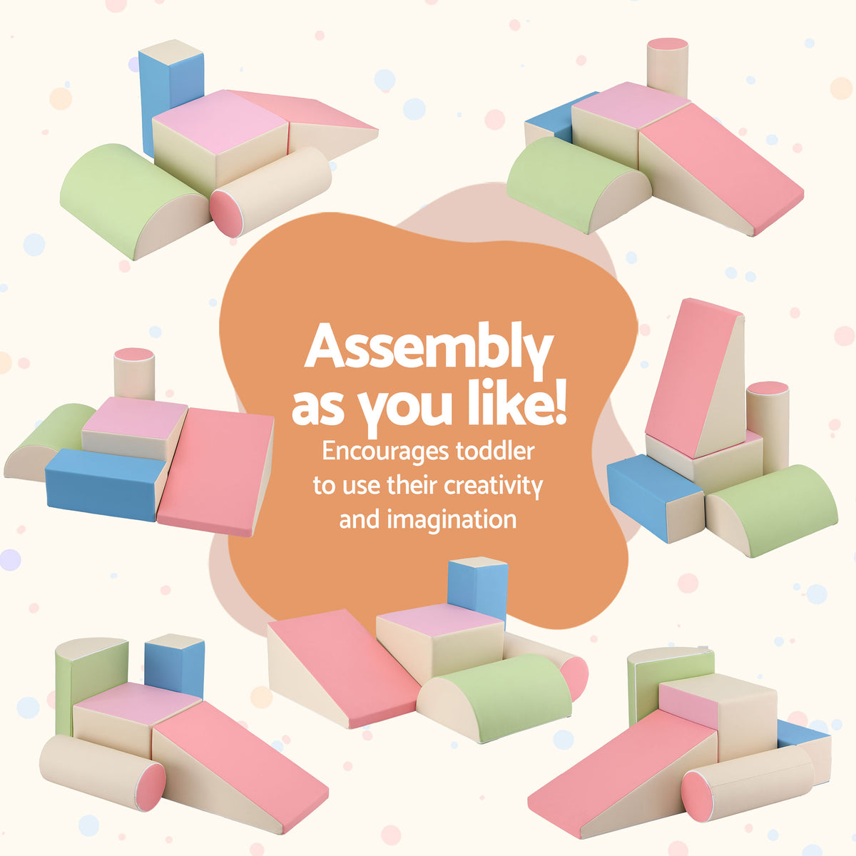 Keezi Kids Climbing Blocks 5-Piece Foam Toddler Playset Soft Indoor Climbing Toy Rocker