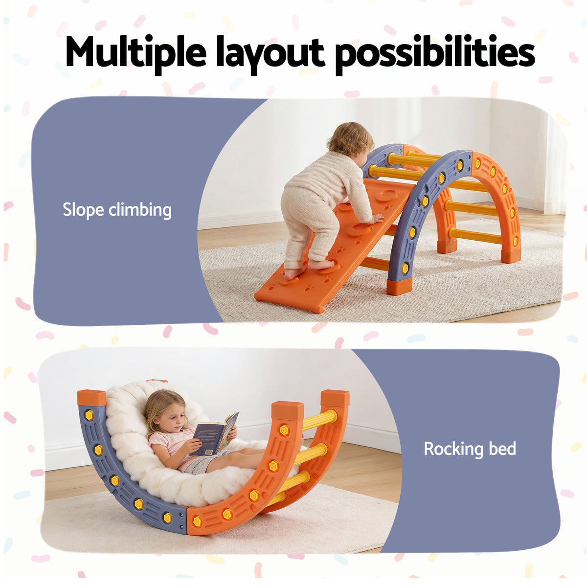 Keezi Kids Climbing Frame Set With Slide Indoor Outdoor Toddler Toys Pikler Arch Climber