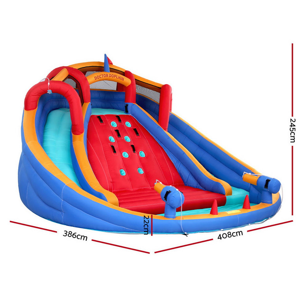 Kids Inflatable Pool Water Slide Cannon Splash Park Toss Game 408X386CM