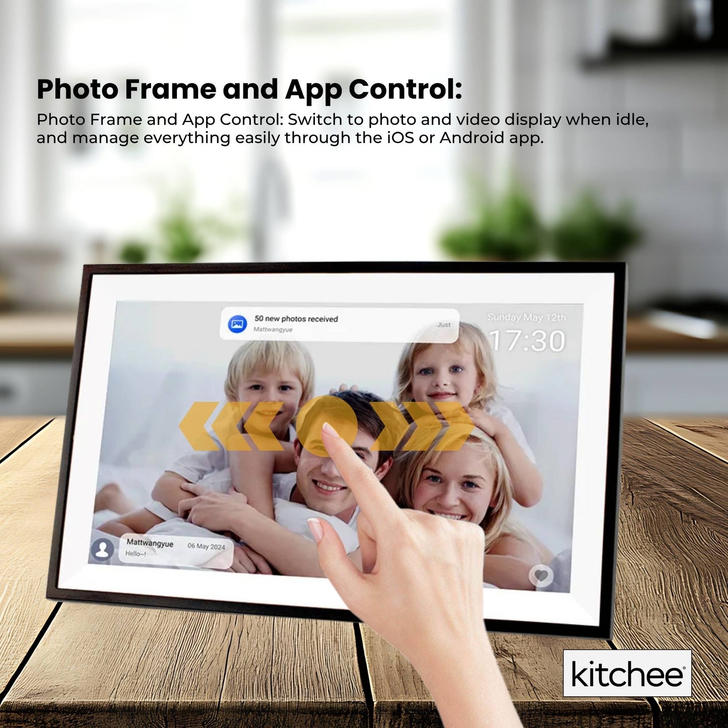 Kitchee 10" Digital Calendar Smart Family Planner - 25.5cm Touchscreen Black