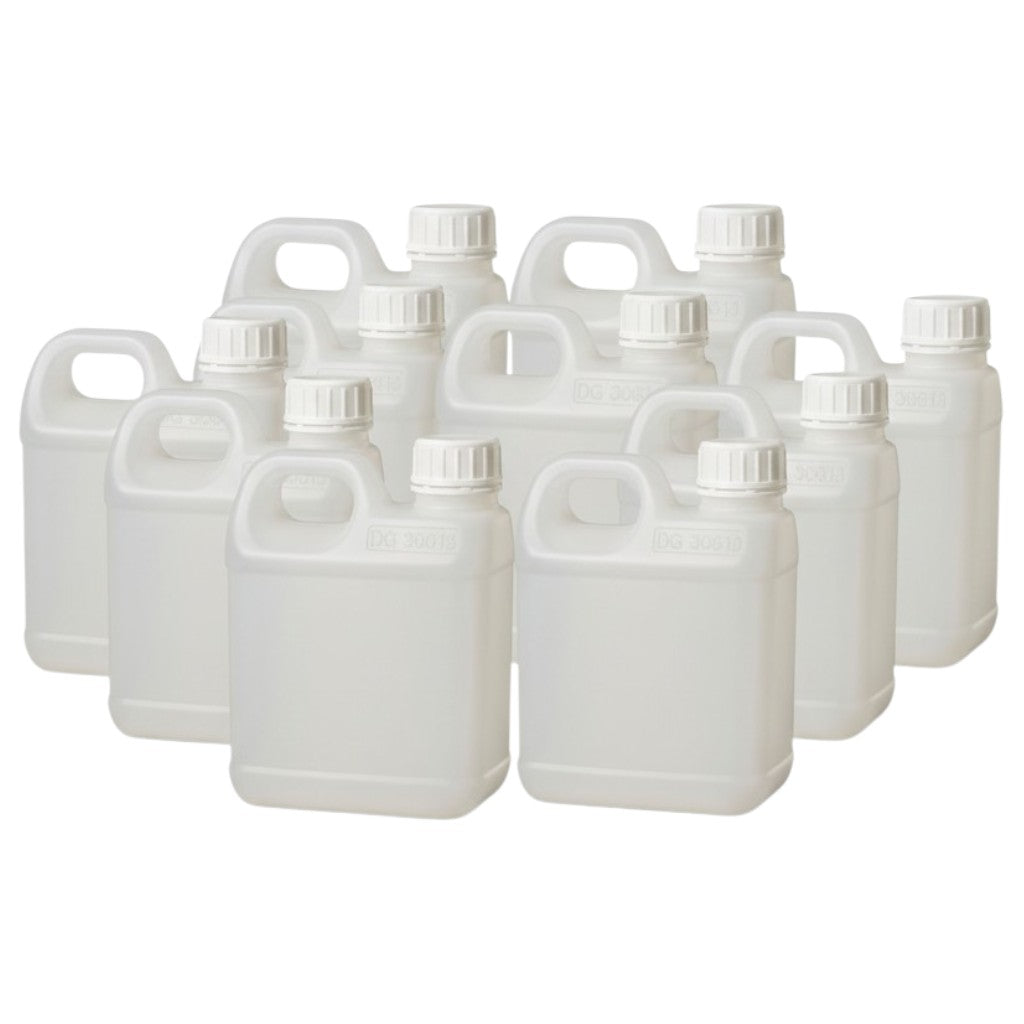 Kitchee 10x 1L Natural HDPE Jerry Can Bottle Empty 38mm TE Cap
