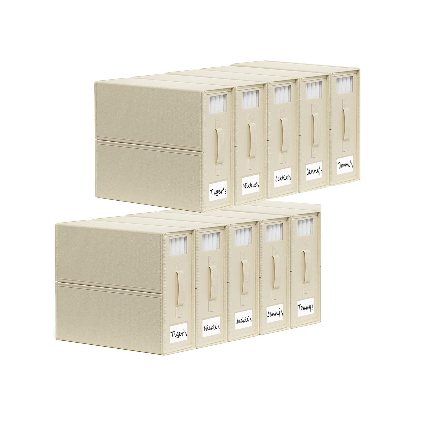 Kitchee Foldable Bed Sheet Storage Boxes - Linen Blanket and Closet Organiser Beige
