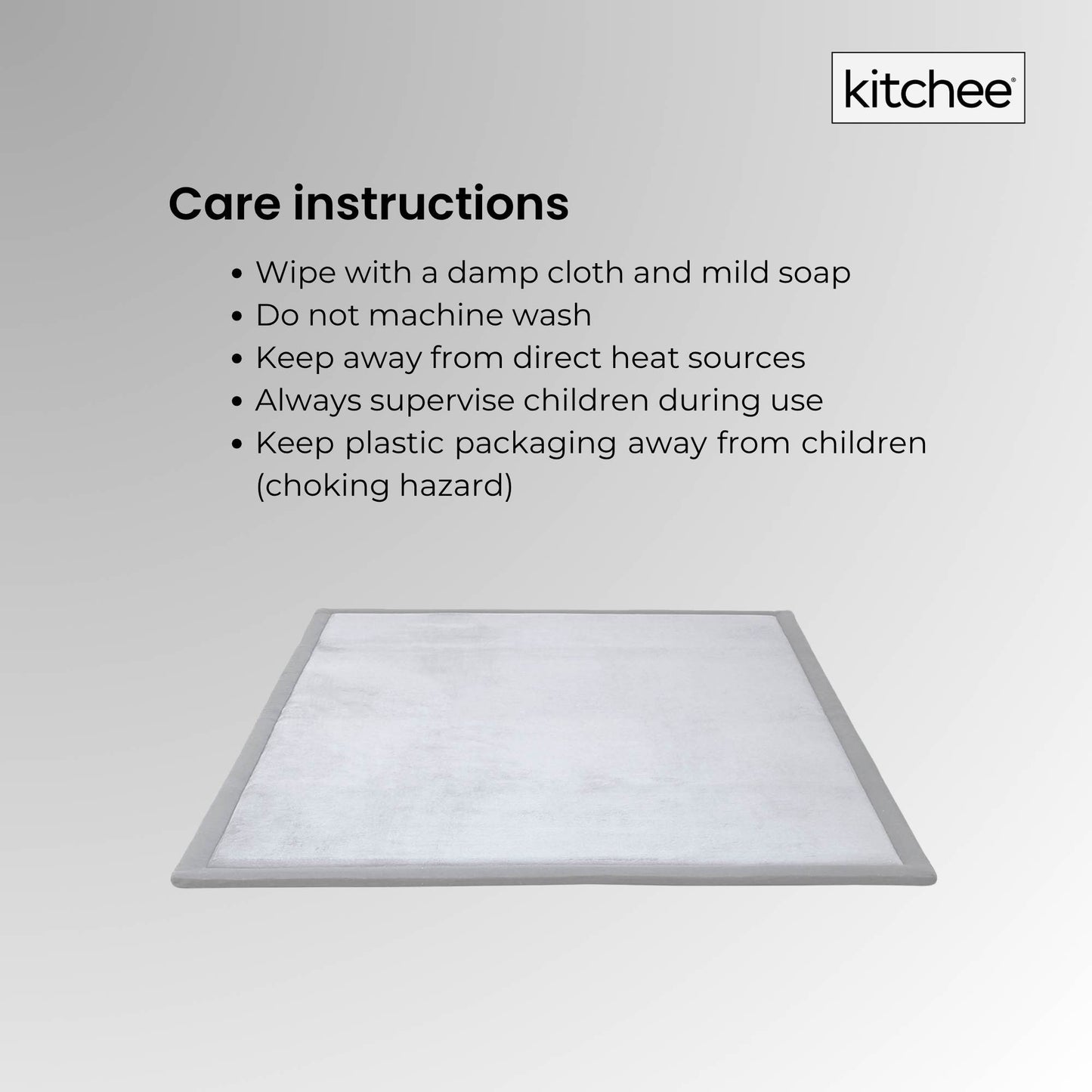 Kitchee Foam Floor Mat - Padded Thick Soft Tatami Style Carpet Grey
