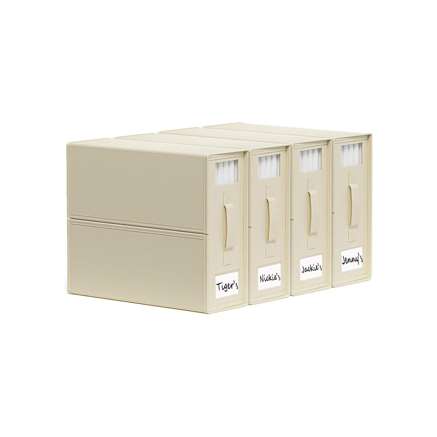 Kitchee Foldable Bed Sheet Storage Boxes - Linen Blanket and Closet Organiser Beige