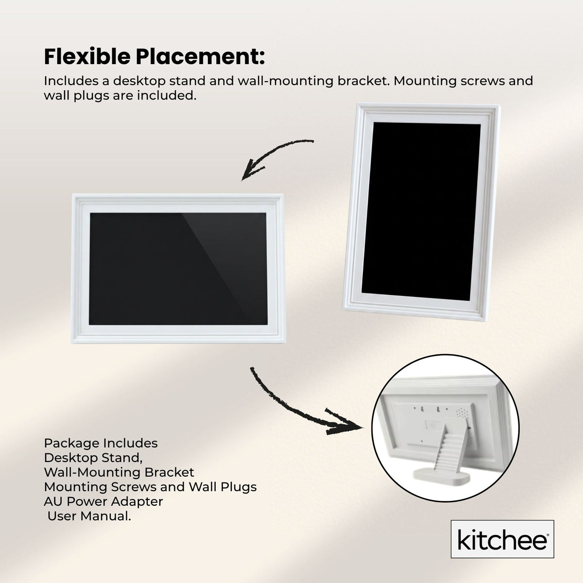 Kitchee 21.5" Digital Calendar Smart Planner - 54.6cm Touchscreen White