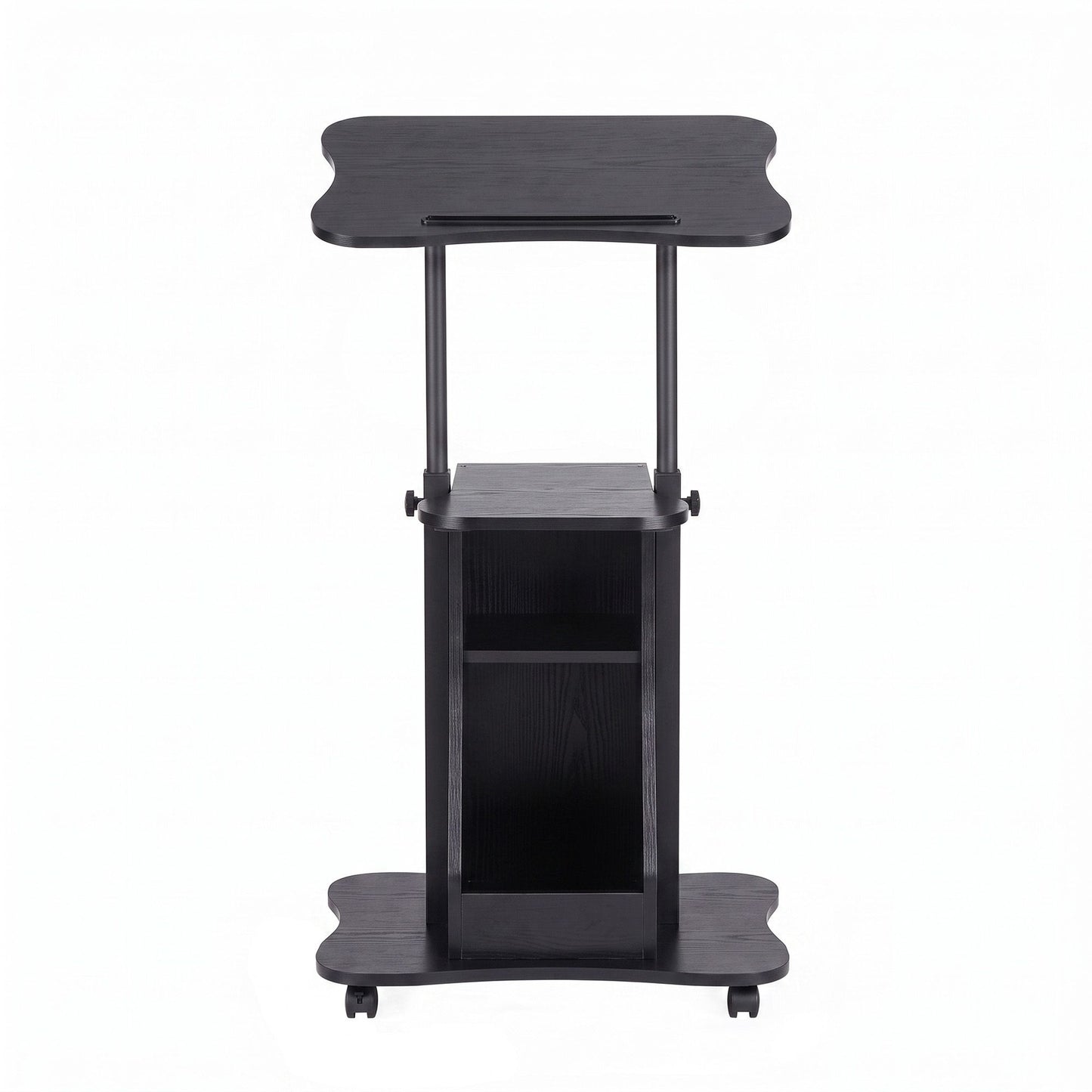 Artiss Mobile Podium Stand with Lockable Wheels Height Adjustable Laptop Desk Black