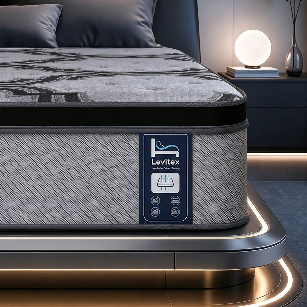 Levitex King Mattress 34 cm 5-Zone Pocket Spring with Latex & Memory Foam or Extra Lumbar & Shoulder Support