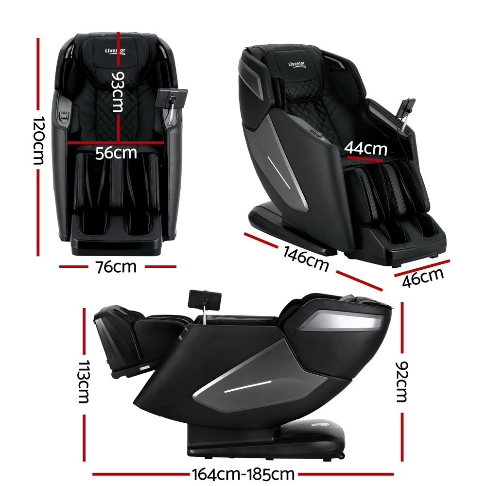 Livemor 4D Massage Chair Recliner SL Track Full Body Zero Gravity Massager Heated AI Body Scan REILY