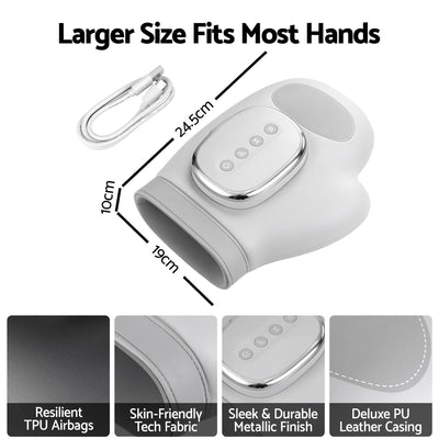 Livemor Hand Massager with Heat and Compression for Arthritis Carpal Tunnel | Large Hand Chamber Fits Left or Right Hand, with 5 Compression Levels, 3 Modes, and 3 Heat Levels, Gift for Women Men