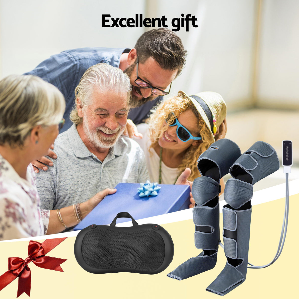 Livemor Leg Foot Massager Air Compression With Back Neck Massager Heat