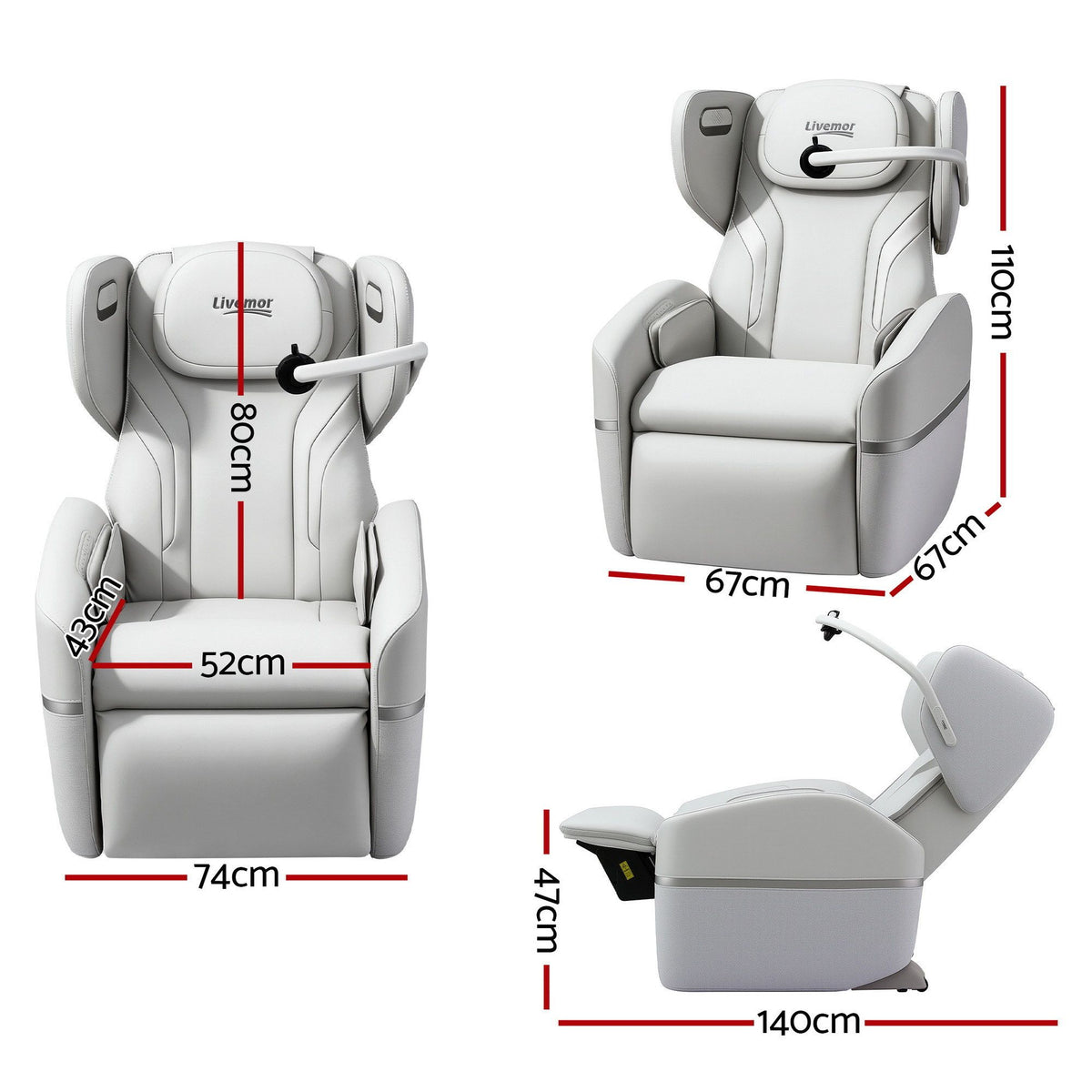 Livemor Massage Chair Electric Vibration Recliner Chair ZENO