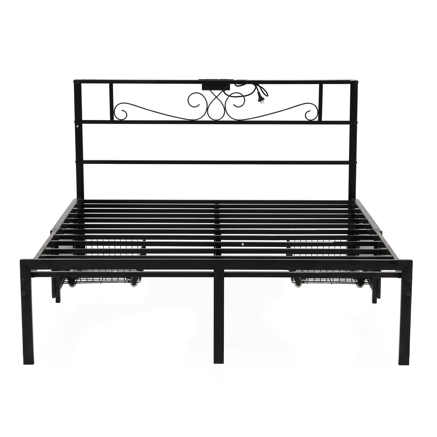 Artiss Queen Bed Frame with Charging Station & Storage Drawers Metal