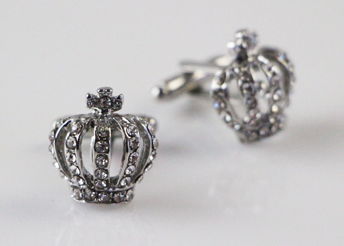 Mens Silver Crown Cufflinks