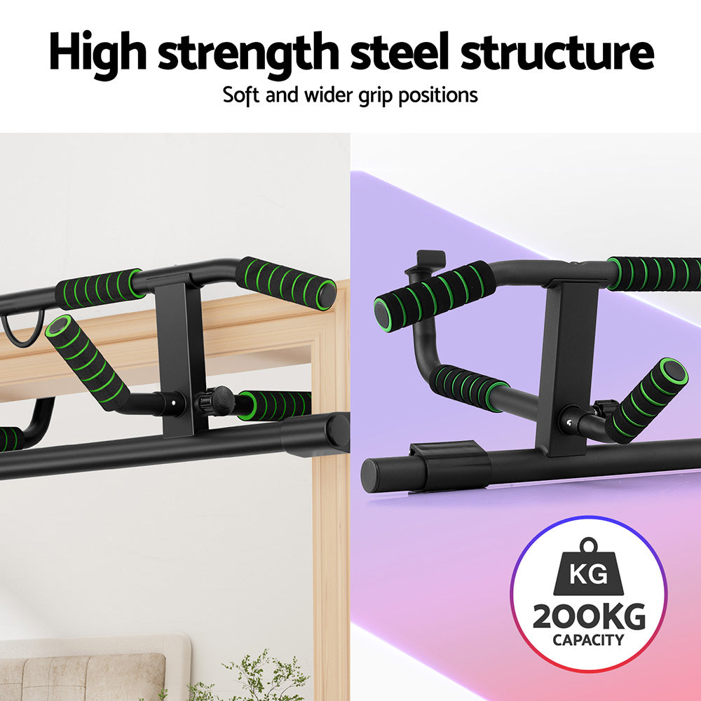 Multi-Grip Pull Up Bar Doorway Chin Up Horizontal Bar Home Gym Workout 101cm Length