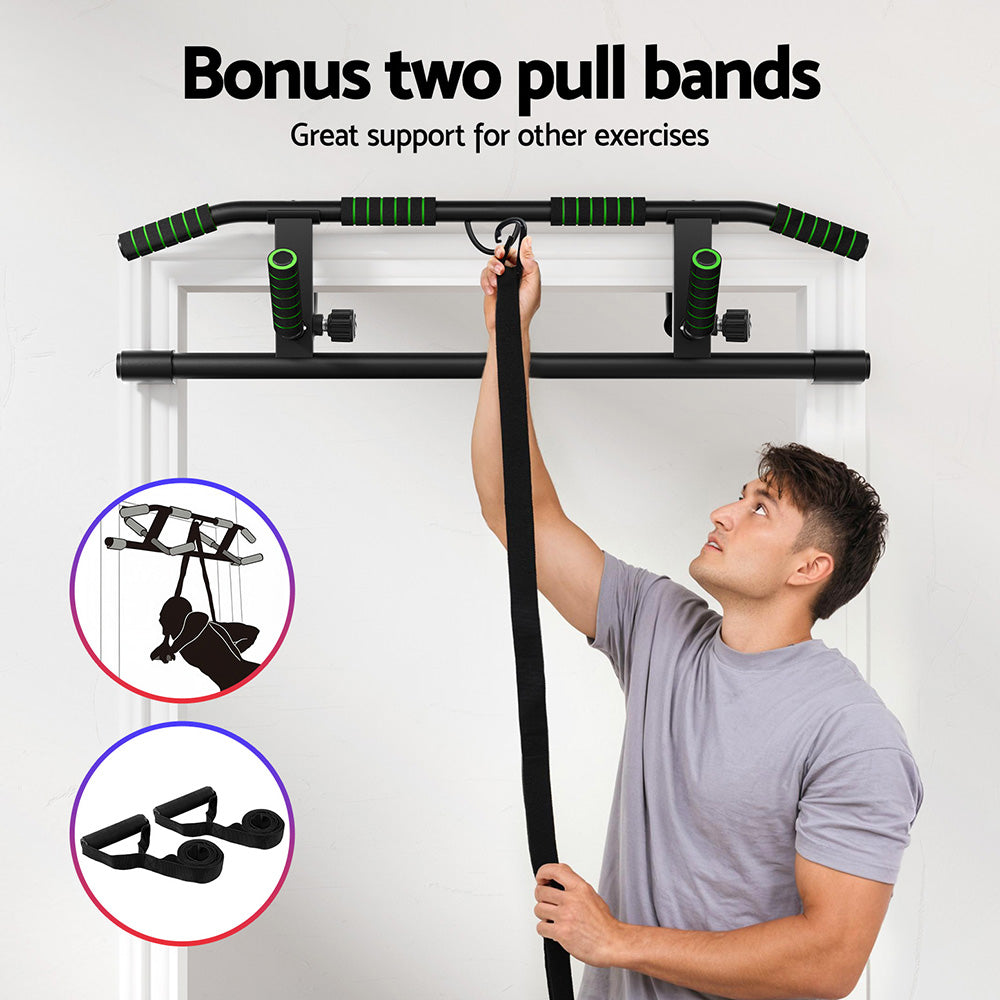 Multi-Grip Pull Up Bar Doorway Chin Up Horizontal Bar Home Gym Workout 101cm Length