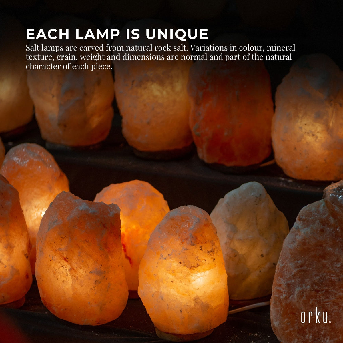 Orku 2-3 Kg Himalayan Pink Salt Lamp - Natural Rock Shaped Night Light