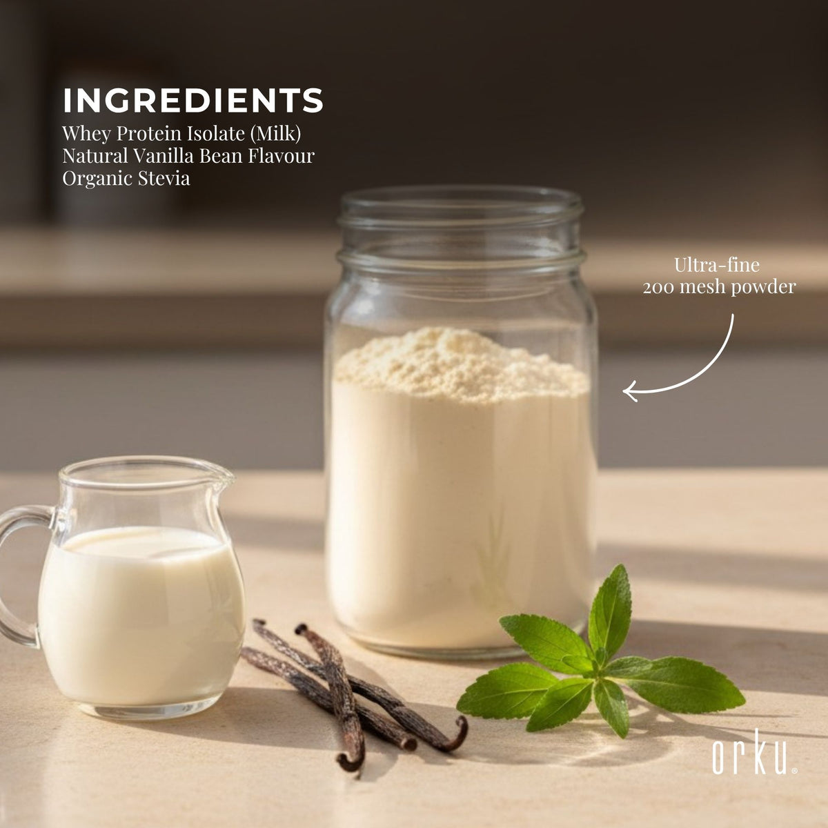 Orku 10Kg Whey Protein Isolate WPI Vanilla Powder