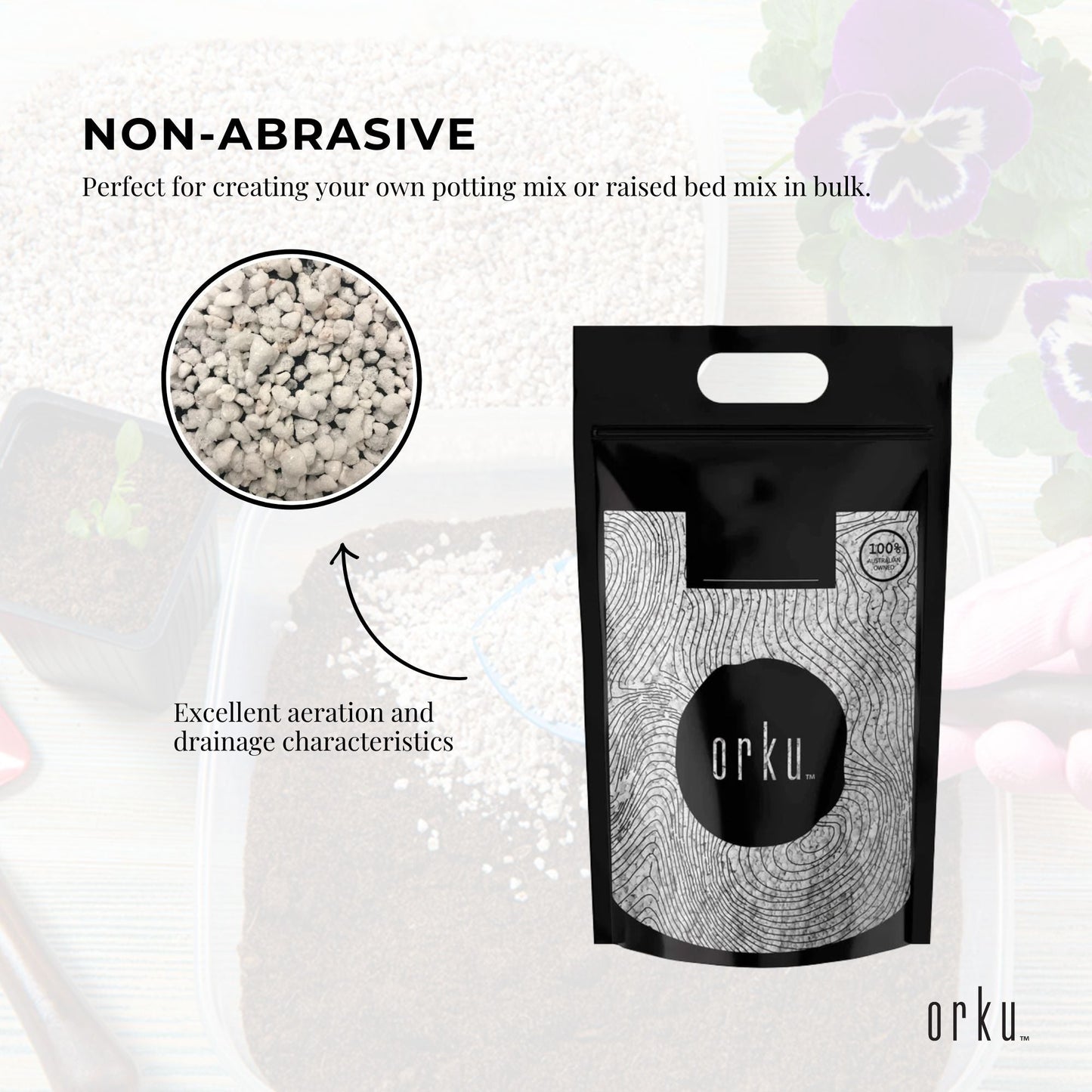 Orku 10L Perlite Coarse Premium Soil Expanded Medium Plants Hydroponics