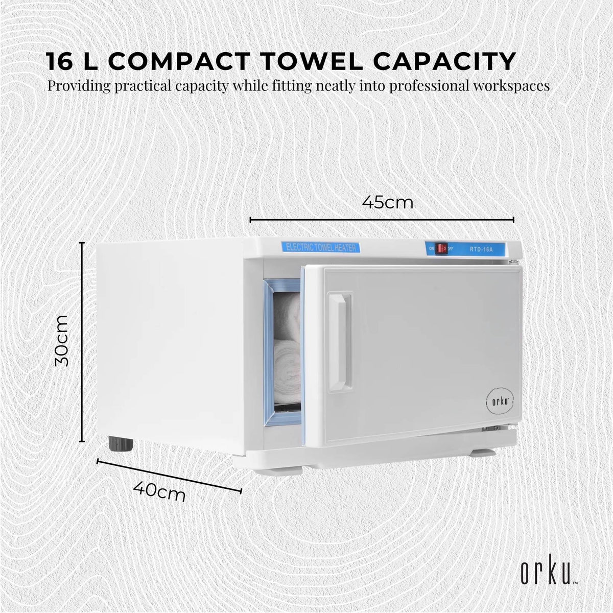 Orku 16L Electric Towel Warmer UV Cabinet Salon Spa White