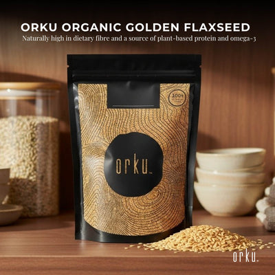 Orku 1Kg Organic Golden Linseed Flaxseed Whole Grain Non GMO