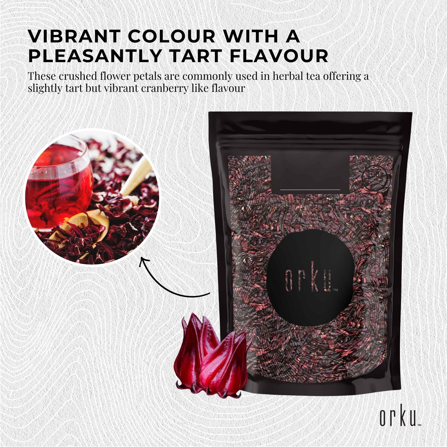 Orku 1kg Organic Hibiscus Rosella Flower Crushed Dried Herbal Tea