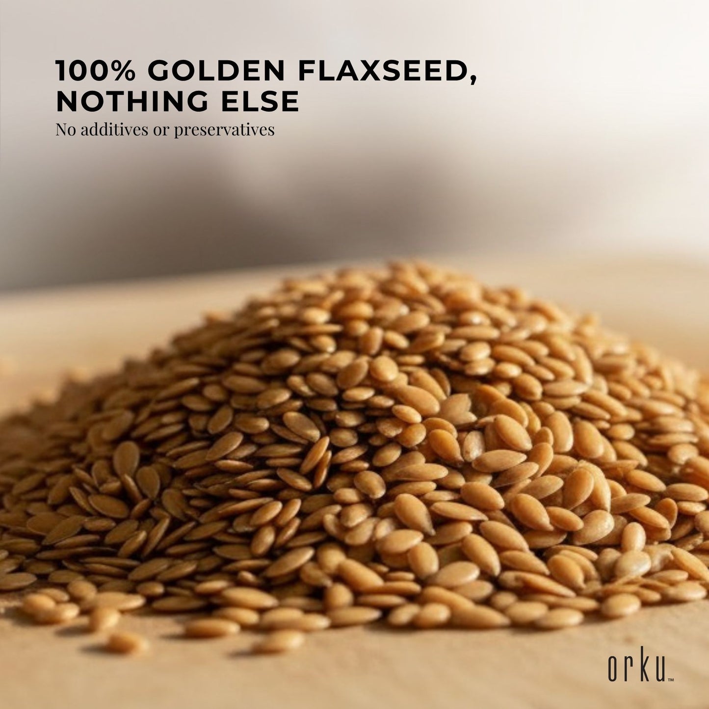 Orku 3.5Kg Organic Golden Linseed Flaxseed Whole Grain Non GMO - Tub