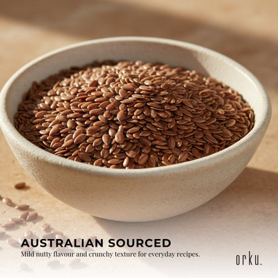 Orku 5Kg Organic Brown Linseed Flaxseed Whole Grain Non GMO Bulk