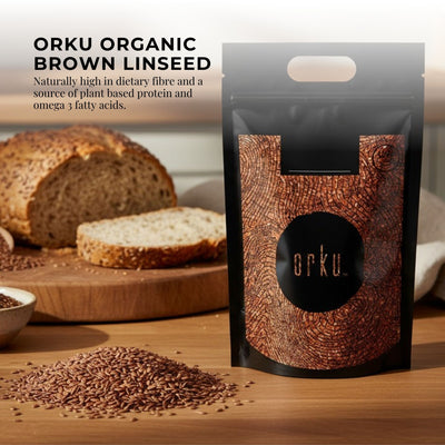 Orku 5Kg Organic Brown Linseed Flaxseed Whole Grain Non GMO Bulk