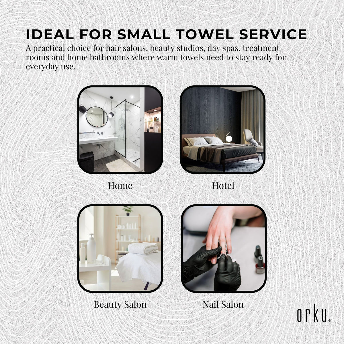 Orku 5L Electric Hand Towel Warmer UV Cabinet Salon Spa Black